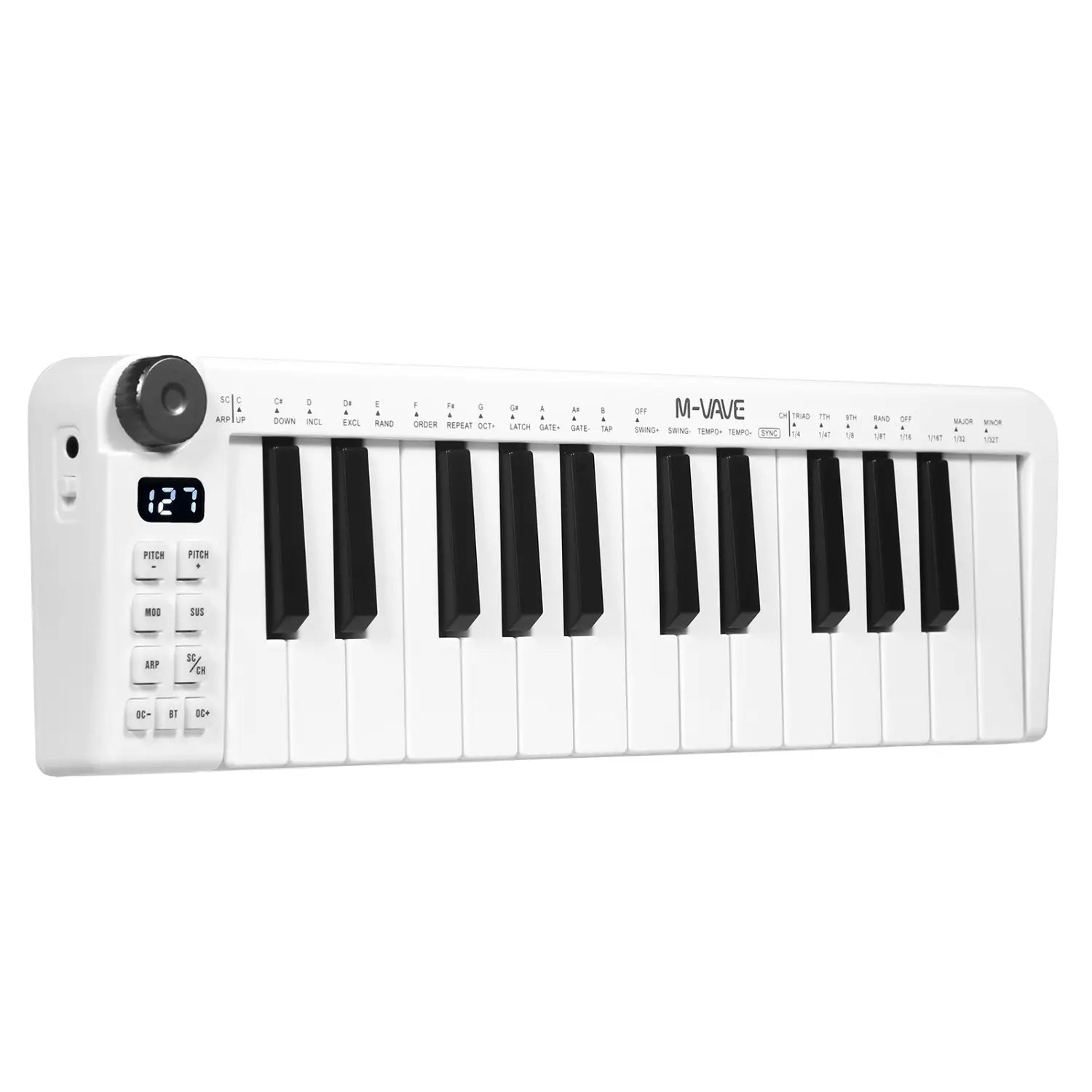 M-VAVE SMK-25mini MIDI Keyboard Rechargeable 25-Key MIDI Control Keyboard with 25 Velocity Sensitive Keys 1 Knob