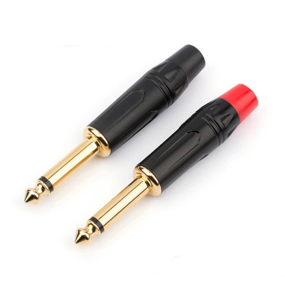 Musical Sound 6.35mm Audio 1/4’’ TS Plug 4 Pieces /Lot Mono Male Solder Jack Connector for Speaker/Guitar/Microphone Cables