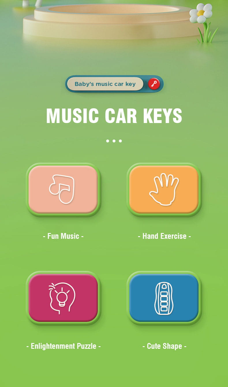 Music Car Key Baby Toys Pretend Play Simulated Car Key Smart Remote Car Voices Baby Educational Toys for Children Music Toy Gift