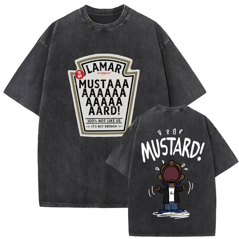 Limited Rapper Kendrick Lamar They Not Like Us Washed Vintage T-shirt Summer Men Women Hip Hop Oversized Street Crewneck T Shirt