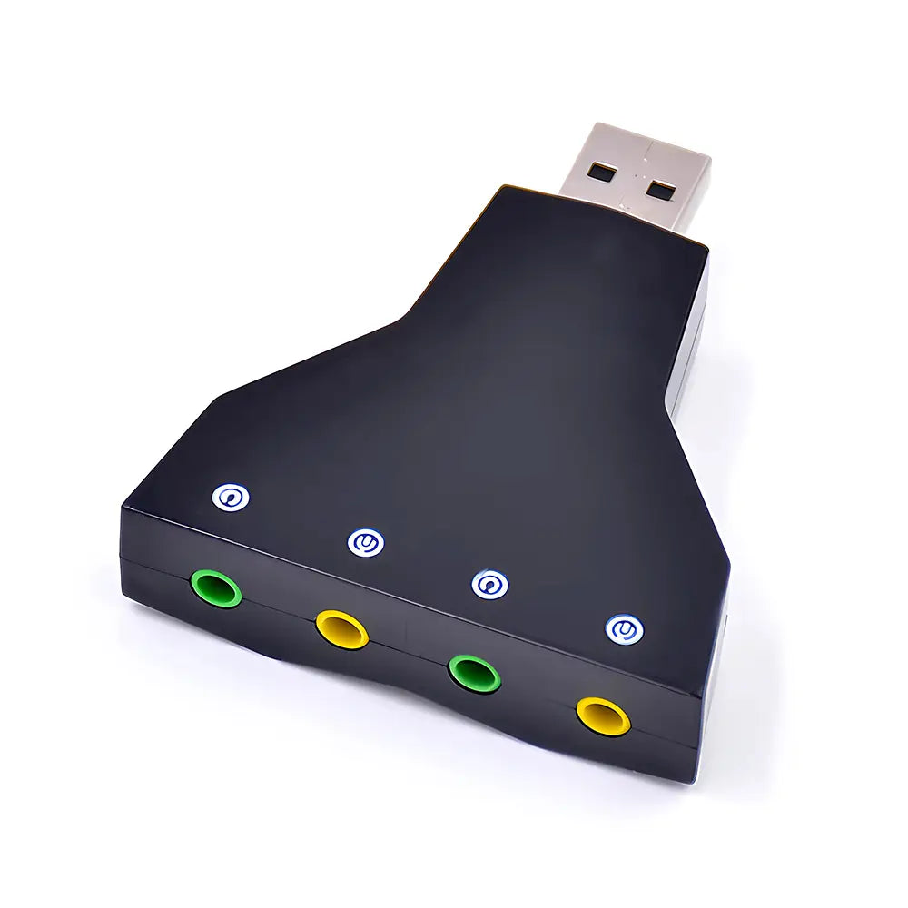 External Virtual USB SOUNDcard 7 In 1 Channel 3D Sound Audio Adapter Dual Microphone Dual Audio Interface Output Independent