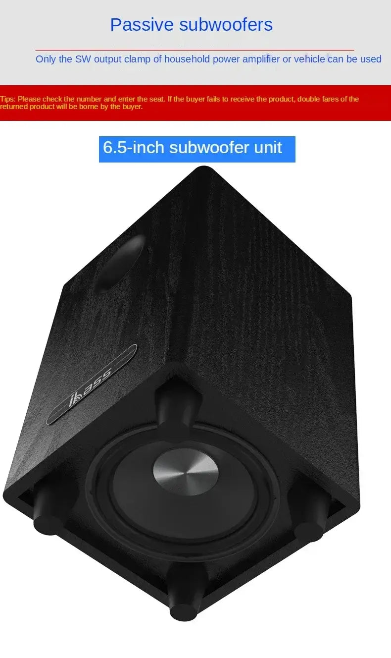 100W High Power 6.5’’ Passive Subwoofer Home Theater Speakers Bass Car speaker amplifier speakers Boom Box Sound System Big Power