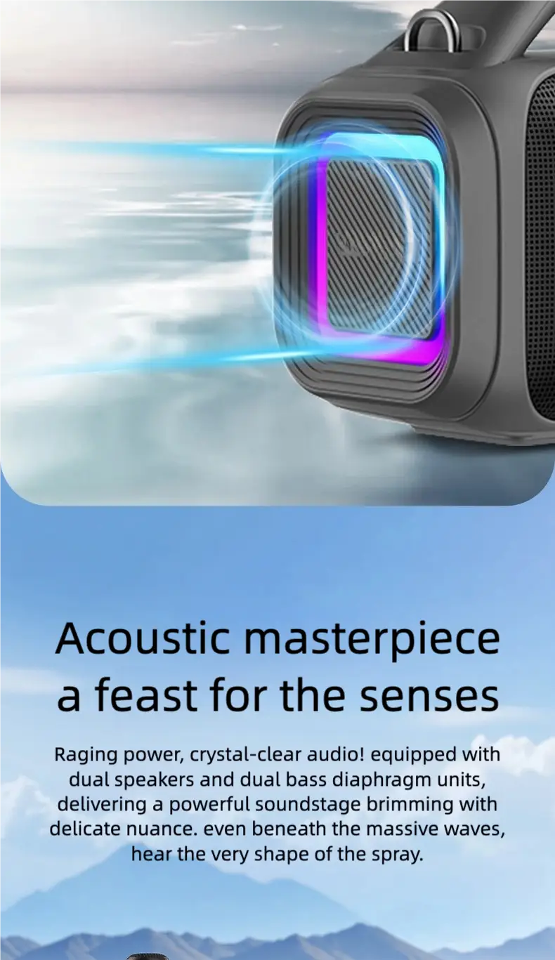 Karaoke Machine for Adults Portable Bluetooth Speaker with 2 Wireless Microphones Portable PA System with Disco Lights
