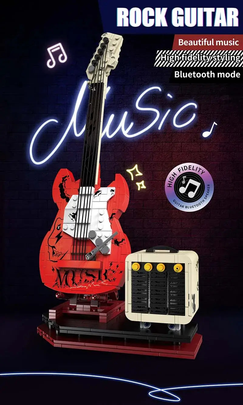 Artist Guitar APP Control Building Blocks Bricks Technical With Bluetooth Audio USB Gift Music Playback Adult Toys Festival Gift