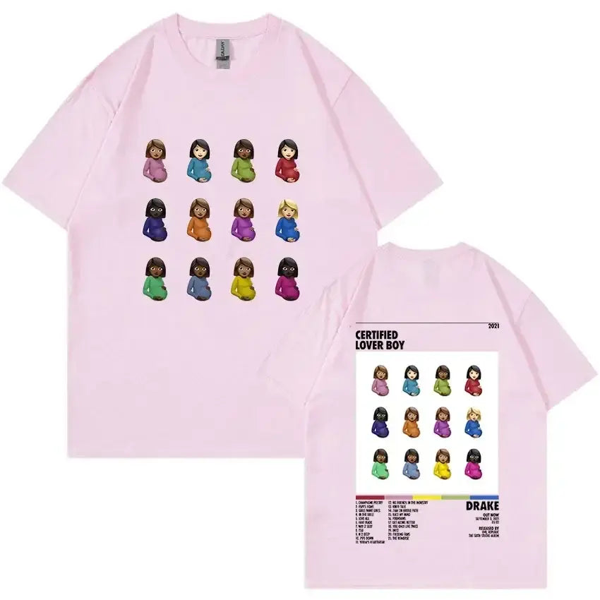Rapper Drake Certified Lover Boy Album Print Graphic T Shirt Unisex Hip Hop Fashion T-shirt Women’s Oversized T-shirts