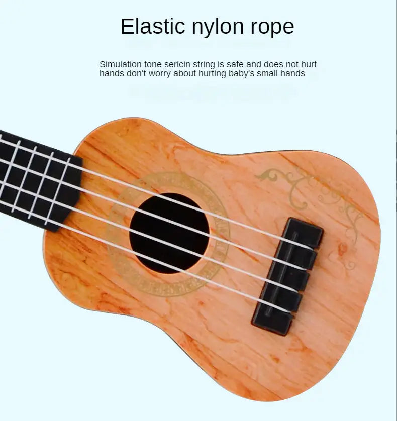 Mini Guitar 4 Strings Classical Ukulele Guitar Toy Musical Instruments for Kids Children Beginners Early Education Small Guitar