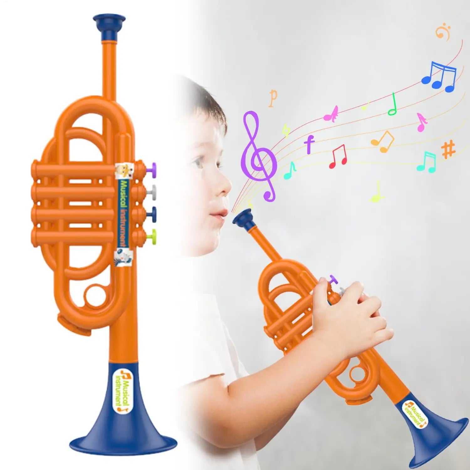 Trumpet Toy for Kids Boys Educational Simulated Trumpet Instruments Toy Children’s Early Childhood Musical Instrument for Boys