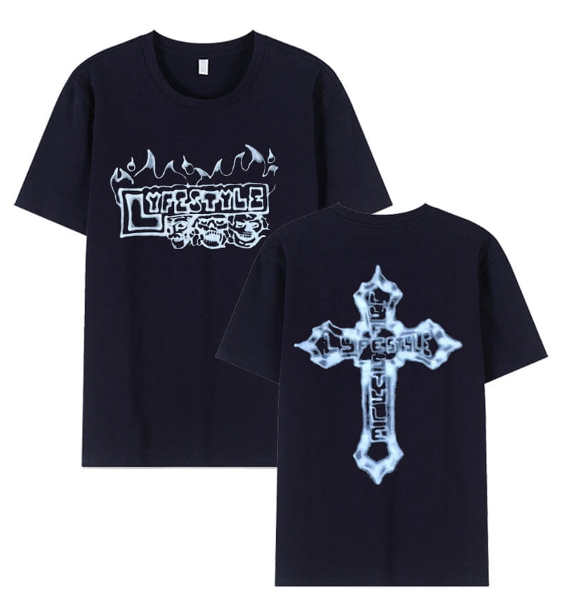 Rapper Yeat Lyfestyle Skeleton Graphic T Shirts Men’s Hip Hop Gothic Short Sleeve T-Shirt Retro Oversized Cotton Tees Streetwear