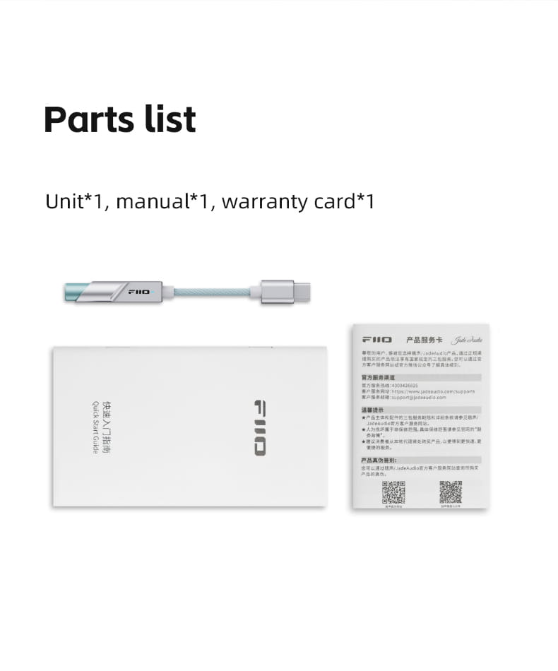 FiiO JadeAudio KA11 USB DAC Amplifier Hi-Res Audio Type-C to 3.5mm Adapter USB Dongle DSD256 for Android Phones