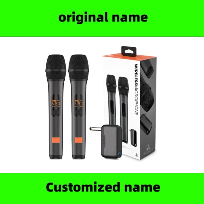 Professional 2 Channel For JBL PartyBox DJ UHF digital Wireless Handheld Microphone System with rechargeable TWO microphone