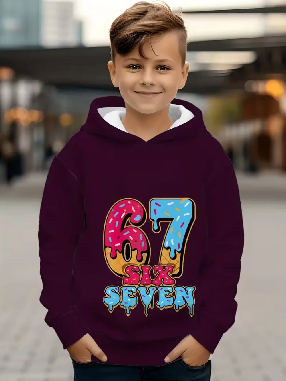 67 Meme Hoodie for Kids Funny Digital Print Autumn Sweatshirt Loose Comfortable Tops Streetwear Fashion Y2k Children’s Clothing