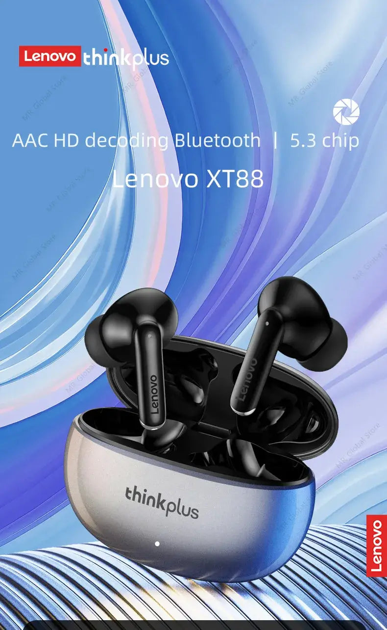 Lenovo XT88 Wireless Bluetooth Earbuds Hifi Music Earphone With Microphone Headphone Sport Waterproof Headset 2022 New