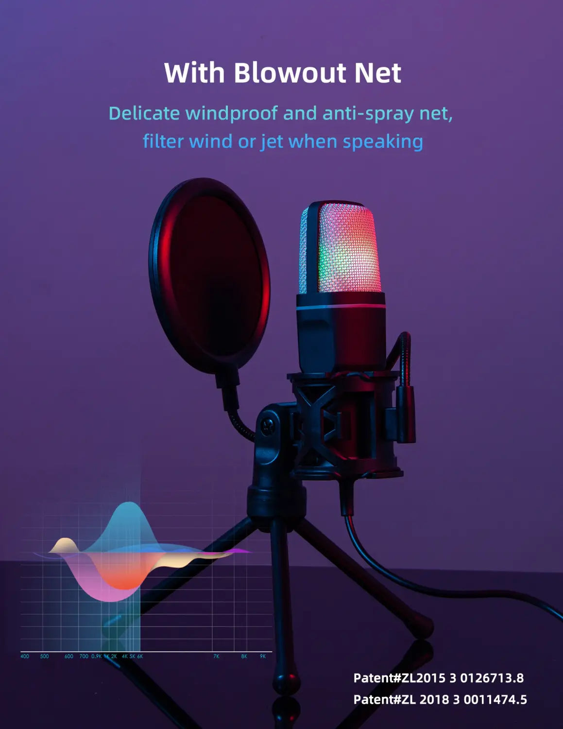 Computer Professional Gaming Condenser Microphone Karaoke Mic PC Laptop USB Wired Live Streaming Podcast Studio Mike Kit Gamer