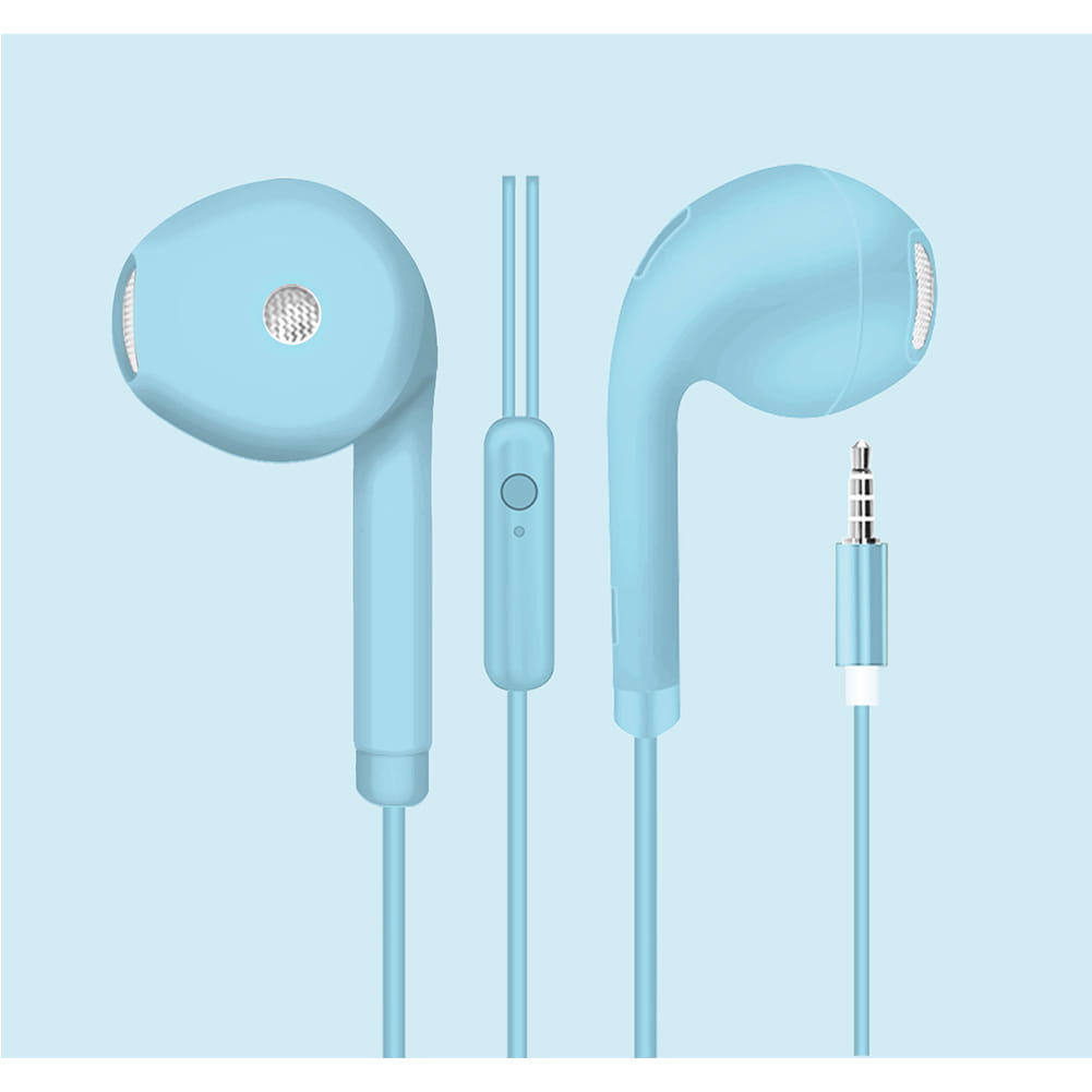 3.5mm Wired Headset Macaron Earphone In-Ear Headphone Music Multicolors 1.2m with Microphone Earphones Universal for Smart Phone