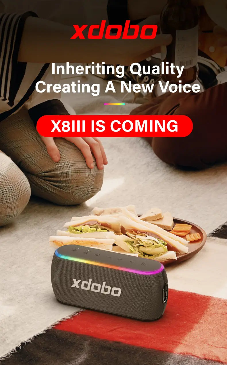 XDOBO X8 III Bluetooth Speaker Wireless Subwoofer 6600mAh 60W Powerful Deep Bass Power Bank Outdoor Party Hiking Music Fun