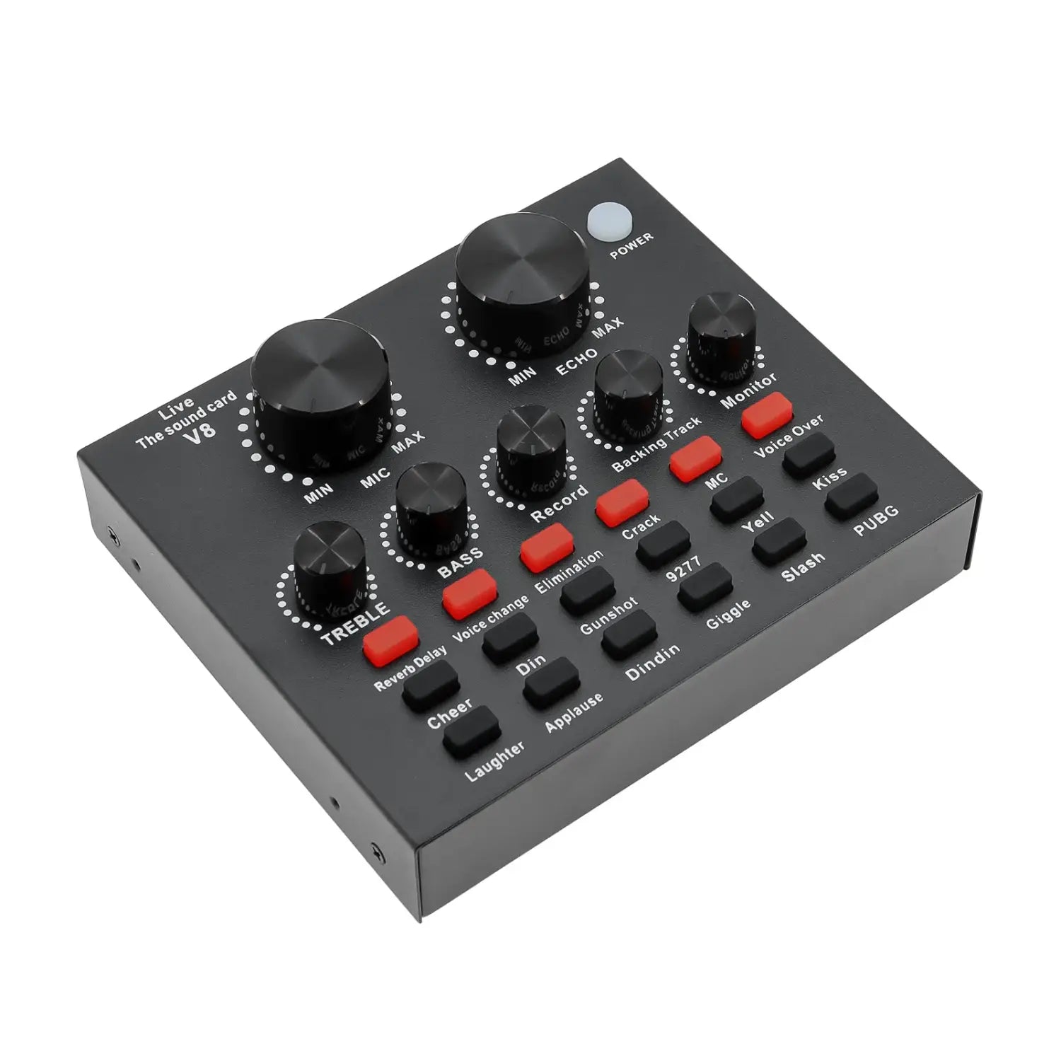 V8 Audio Sound Card USB Plug DJ Equipment Sound Cards Audio Mixer For Phone Computer PC Webcast Live External Karaoke Recording