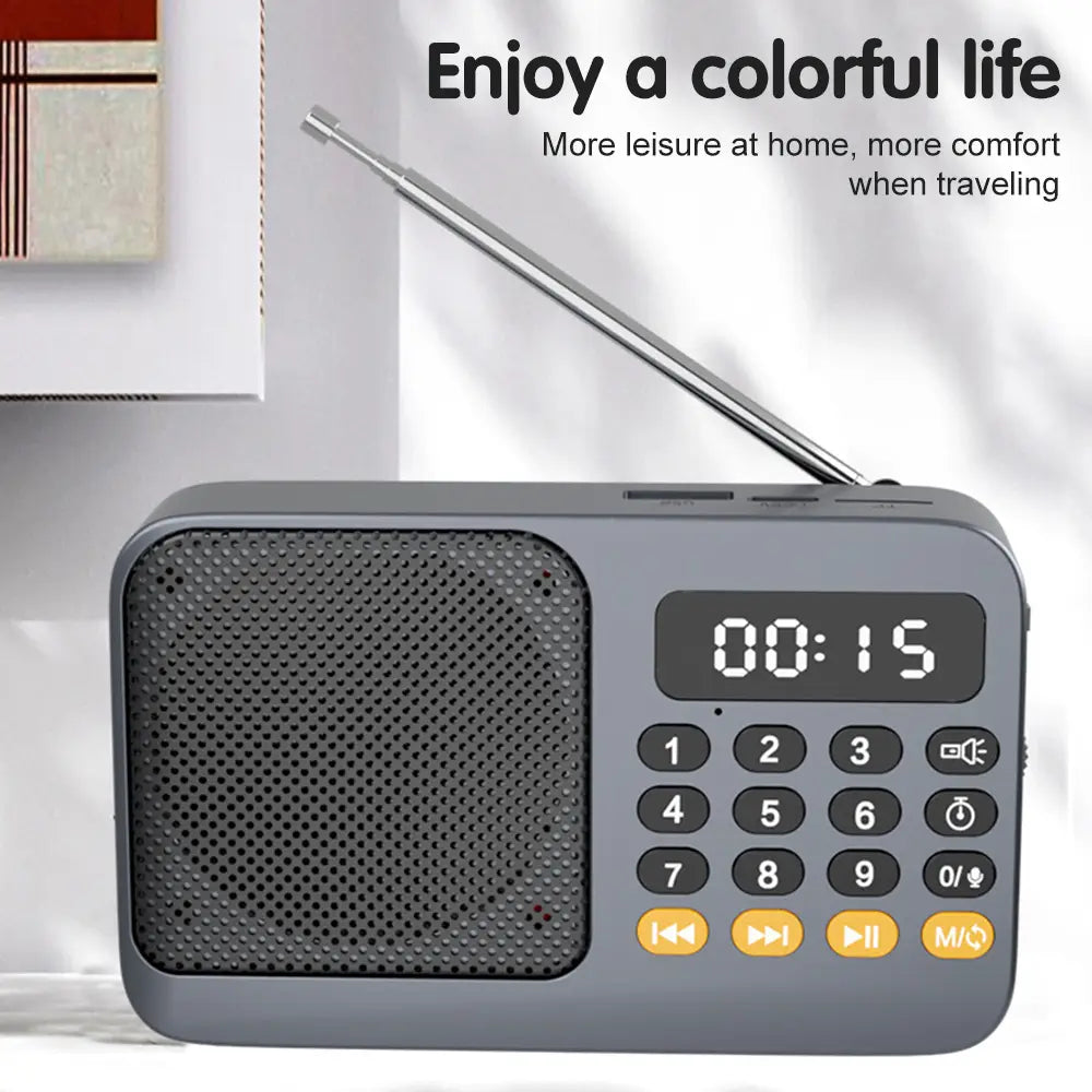 Handheld Rechargeable Digital FM USB TF MP3 Player Portable Radio Music Player Speaker Devices Supplies With LED Display Radio