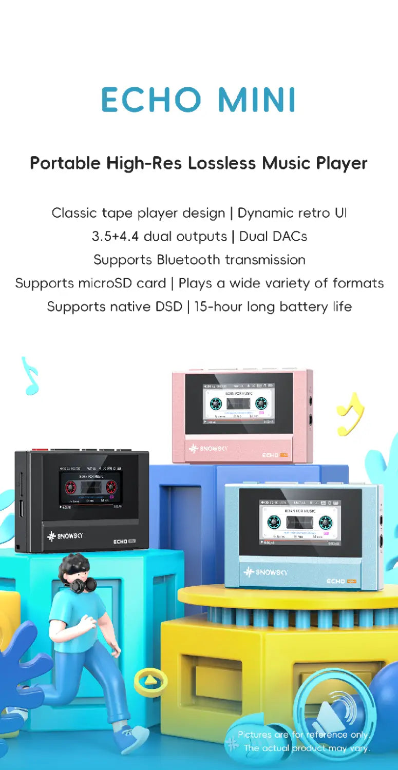 In Stock Fiio Snowsky Echo Mini Wireless Bluetooth Mp3 Walkman 8GB Custom Support Dsd Retro Portable Bluetooth Player Music Gift