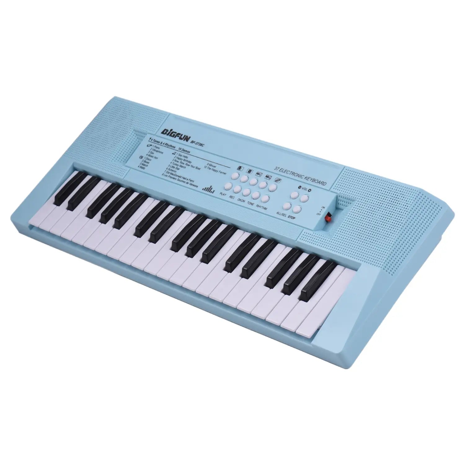 37 Key Electronic Keyboard Piano 4 Tones 4 Rhythms 10 Demos 5 Percussions Single Speaker Musical Instrument for Beginners