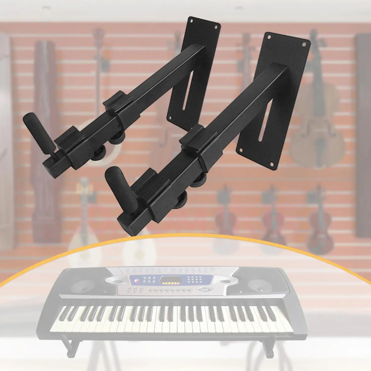 Electronic Piano Stand Adjustable Wall Mount Rack for Electric Guitar Banjo Storage Organizer Keyboard Accessories