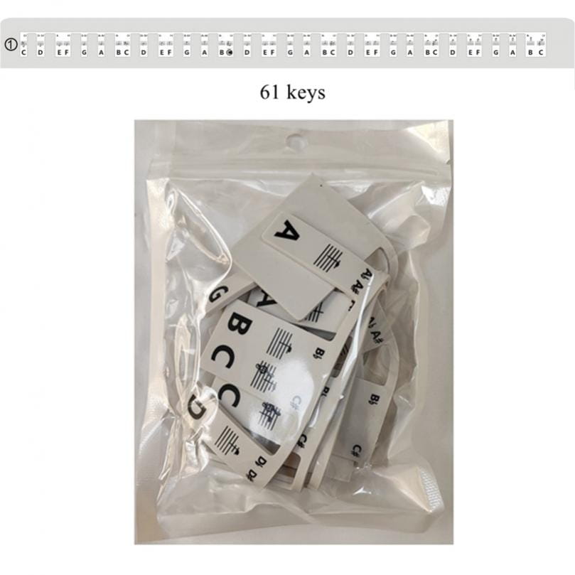 61 88 Keys Piano Keyboard Note Labels Marker Free Paste Overlay Silicone Strips Piano Guide for Beginners Kids Practice Sticker
