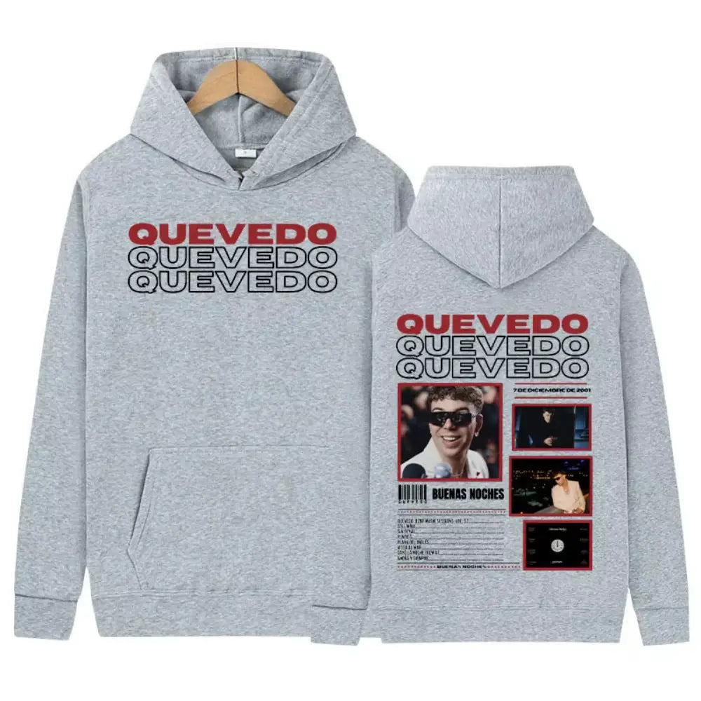 Rapper QUEVEDO Tour 2026 New Album Hoodie Men Women Retro Harajuku Fashion Sweatshirt Hip Hop Fashion Pullover Hoodie Streetwear
