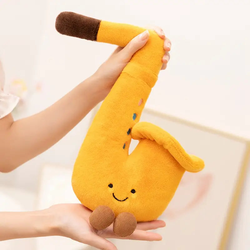 Musical Instrument Series Plush Toy Stuffed Soft Doll Cute Piano Saxophone Bass Guitar Chinese Zither Pipa Pillow Creative Gift