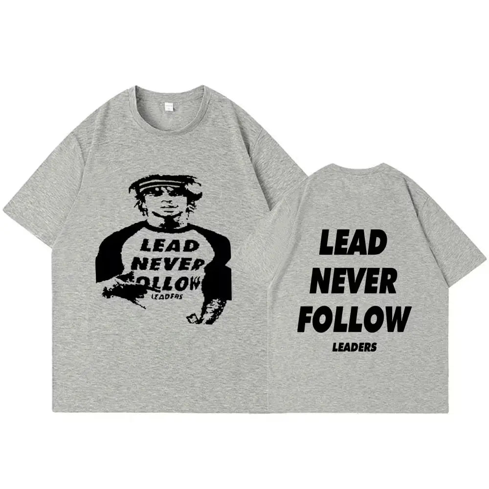 Rapper Chief Keef Lead Never Follow Leaders T Shirt Men Hip Hop Vintage T-shirt 100% Cotton Casual Soft Oversized T-shirts