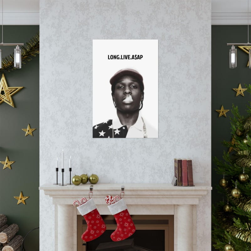 Hip Hop Rapper Asap-Rocky Black and White Music Album Poster Dont Be Dumb Aesthetic Canvas Wall Art Living Room Home Decor Gift