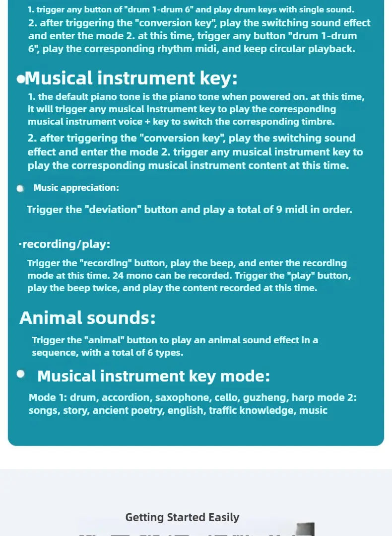 24 Keys Piano Keyboard Interactive Learning Toy with Demo Song Musical Gift for Kids Ages 3-6 Early Education Tool Birthday Gift