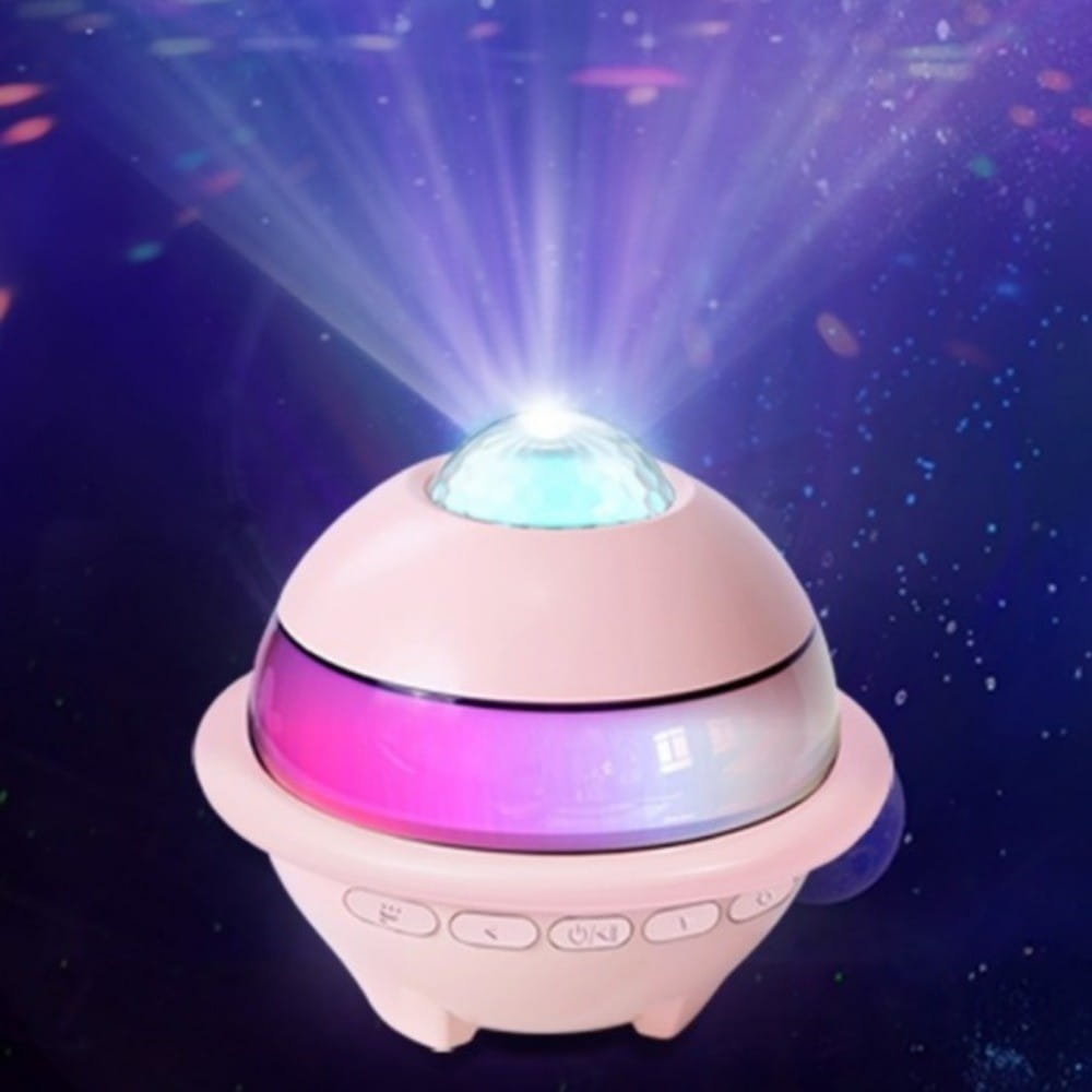 Karaoke Machine Mini Bluetooth Speaker with Projector Night Light Subwoofer Wireless Dual Microphones Stereo Surround Singing