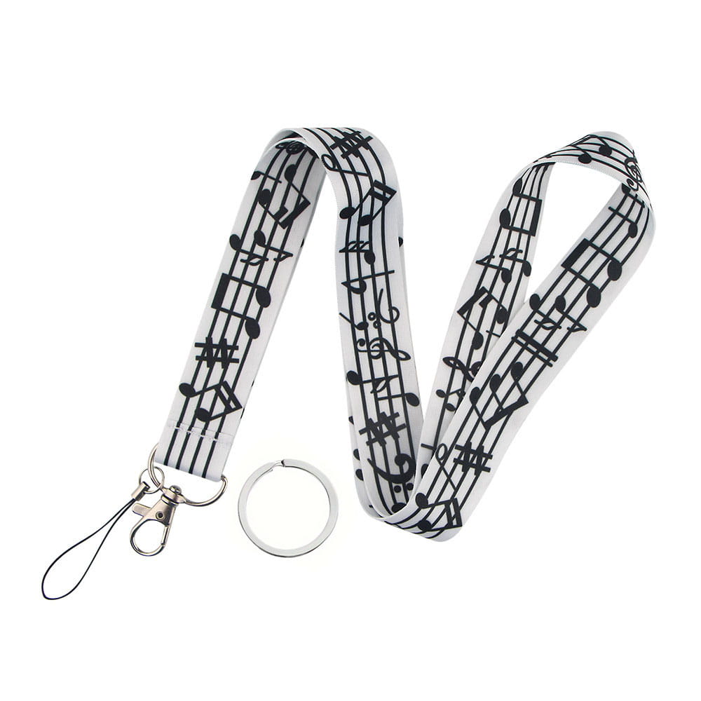 Musical Notes Lanyards for Keys Neck Strap ID Card Holder Hang Rope Cell Phone Strap Key Chain Key Holder Key Rings Accessories