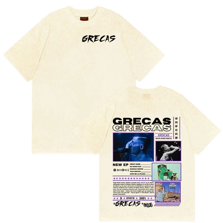 Rapper Grecas Tour 2025 Album Merch T-shirts Men Clothing Fashion Oversized T-shirt Casual Hot Sale Short Sleeve Tees Streetwear