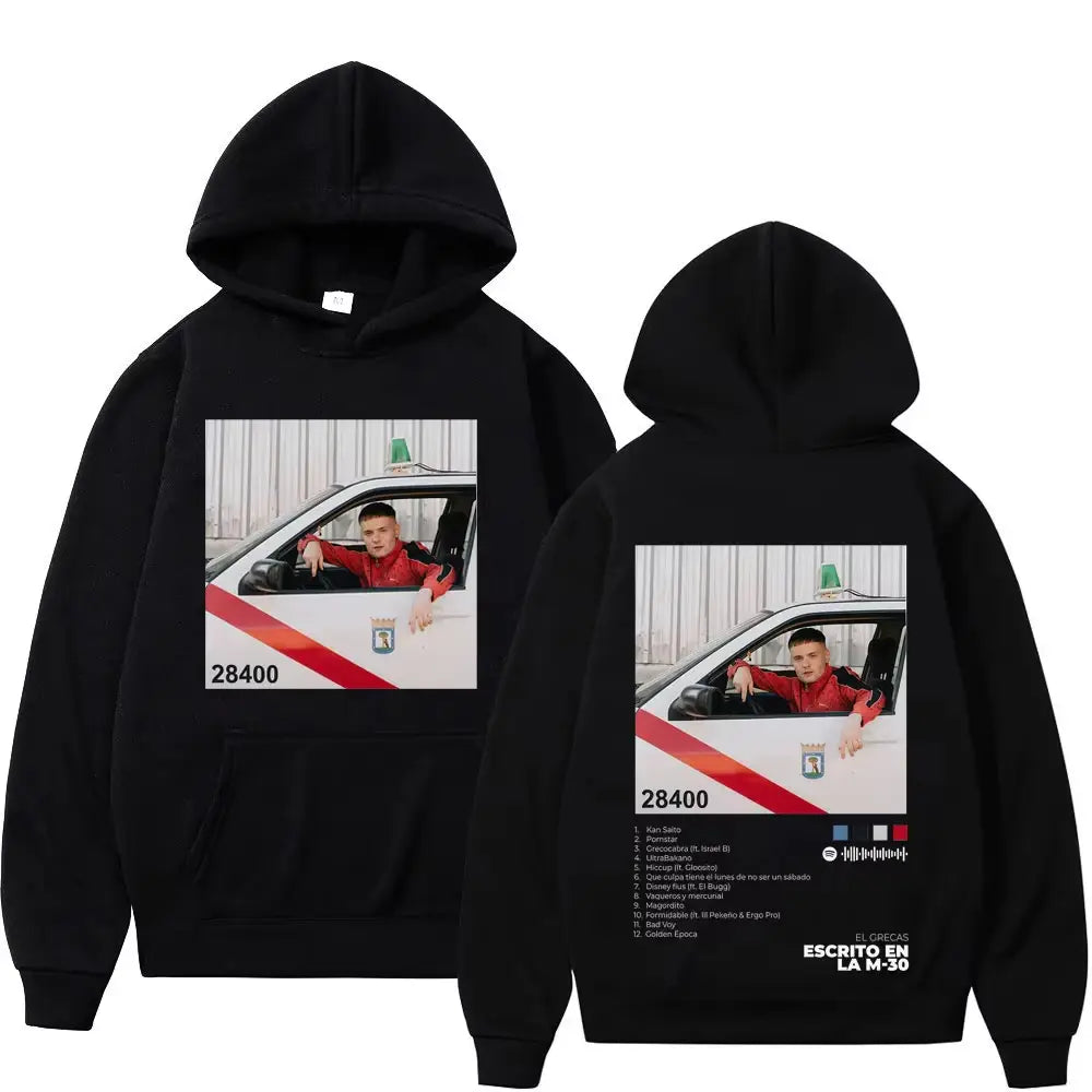 Rapper Grecas Tour Album Print Hoodies Men Women Fashion Oversized Sweatshirt Autumn and Winter Casual High Quality Pullover Top