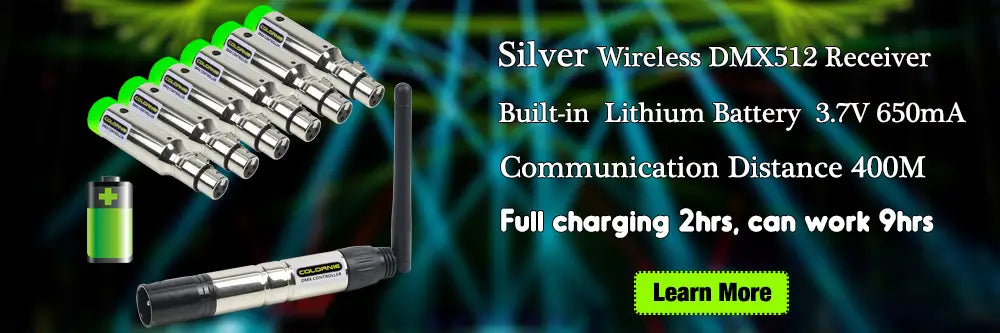 192 Battery DMX Controller Wireless DMX512 Recharge Receiver For DJ Equipment LED Par Moving Head Lights