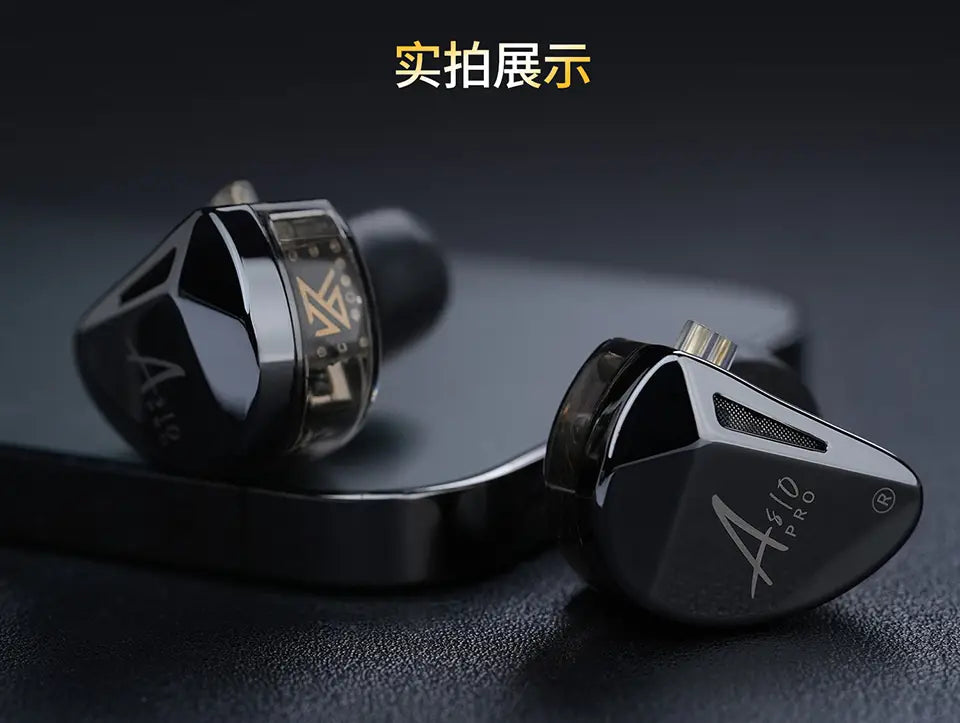 KZ AS10 PRO In Ear Earphones DJ Gaming Music 5BA Headsets Silver-Plated Oxygen-Free Copper IEM Cable