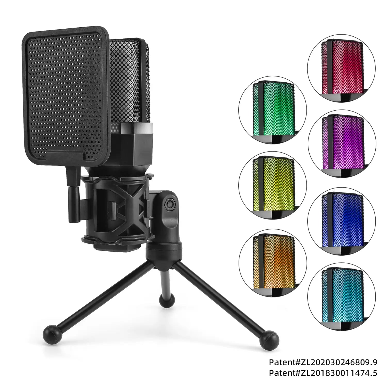 Computer Professional Gaming Condenser Microphone Karaoke Mic PC Laptop USB Wired Live Streaming Podcast Studio Mike Kit Gamer