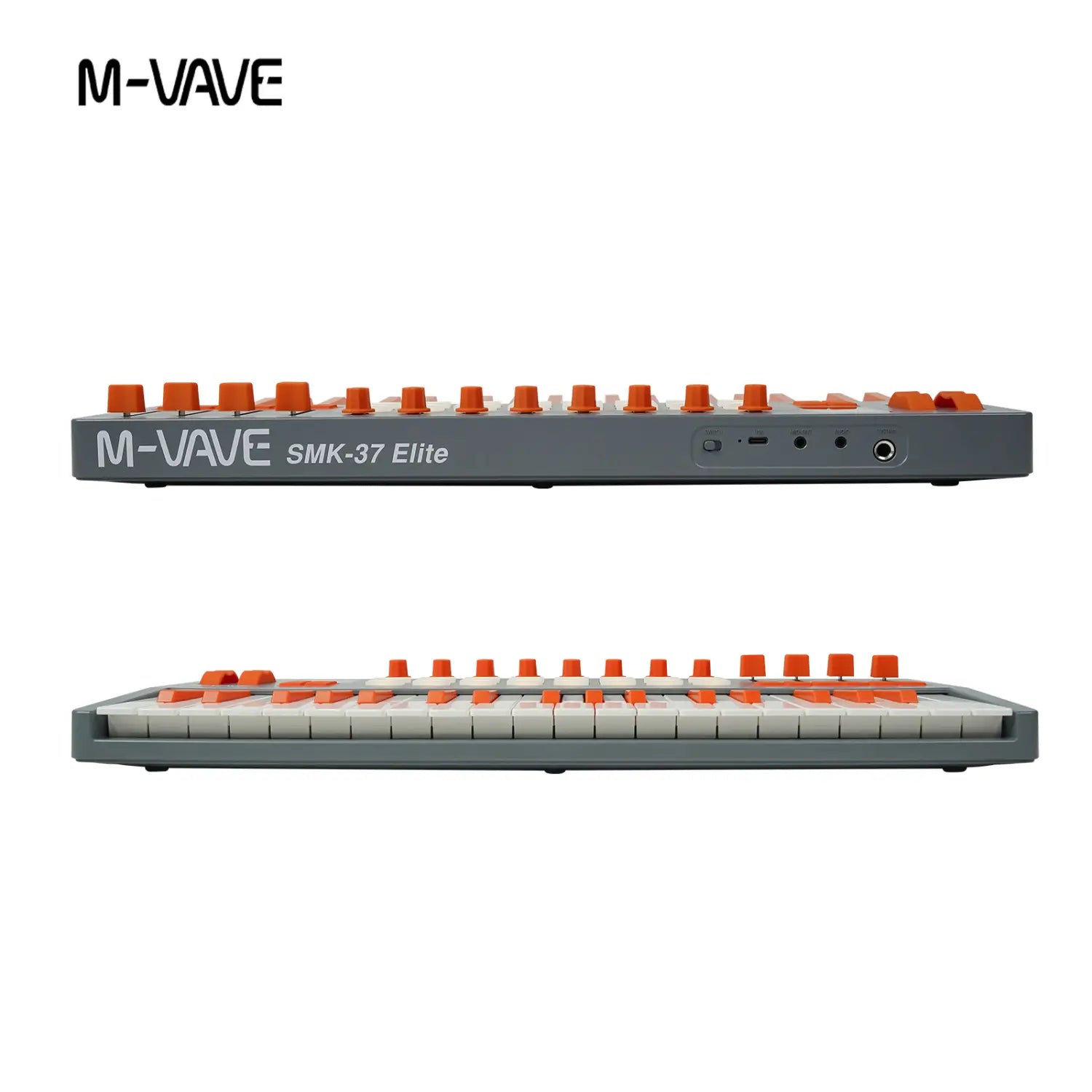 M-VAVE SMK-37 Pro MIDI Keyboard with Weighted Keys 16 Pad 8 Encoders Battery Powered DAW & IOS Compatible