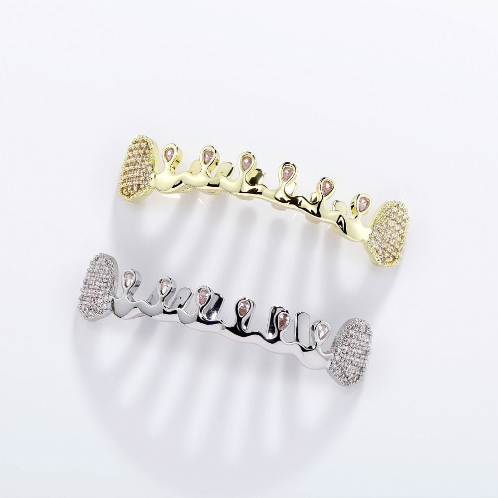Trendy Removable Hiphop Teeth Grillz Punk Bling Rhinestone Tooth Caps Funny Unisex Dental Grills Rapper