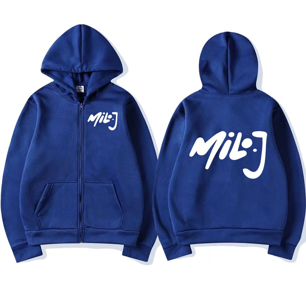 Rapper Milo J Logo Merch Zipper Hoodies Men’s Women Fashion Hip Hop Zip Up Hooded Sweatshirts Casual Oversized Jackets Pullovers
