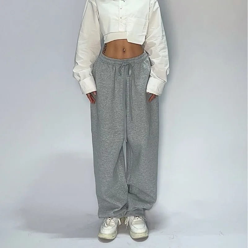 Trendy Women Hip Hop Joggers Wide Leg Street Dance Sweatpants Loose Fit Comfortable Athletic Style