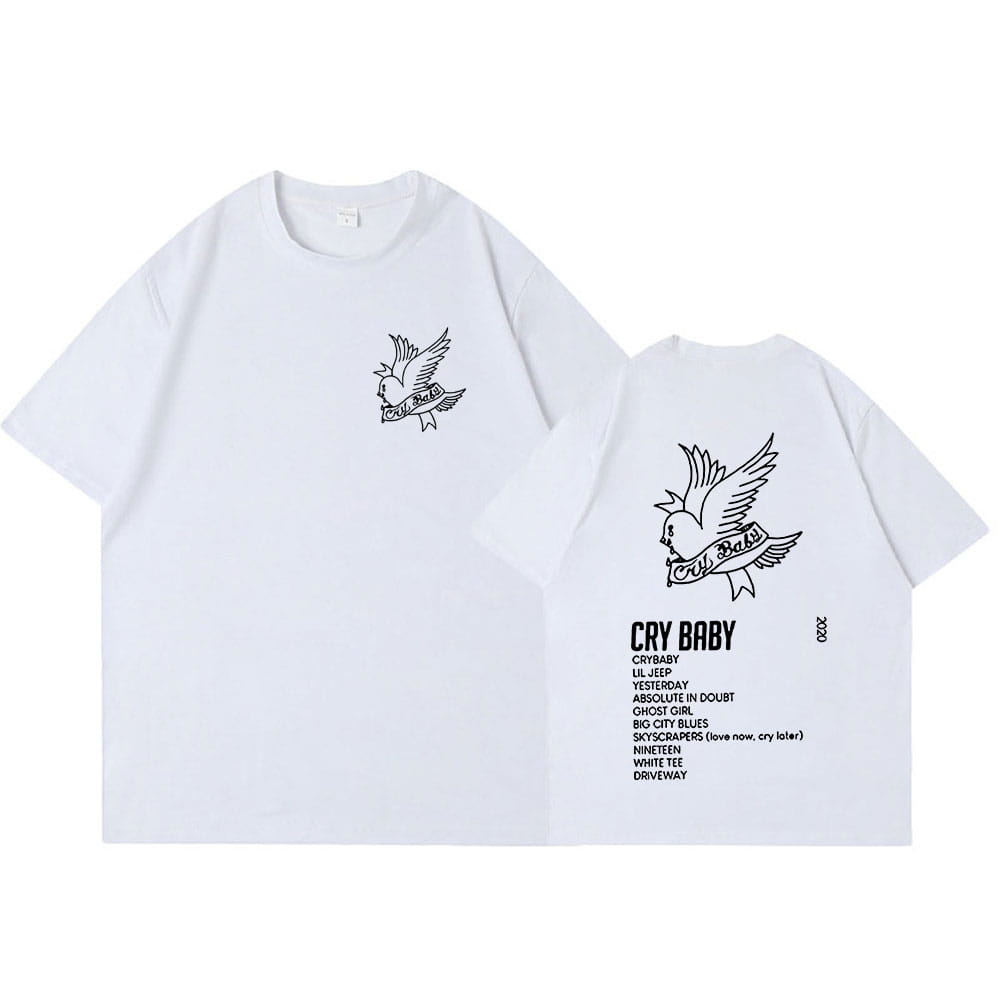 Rapper Lil Peep CryBaby Music Album T Shirt Men Fashion Hip Hop Short Sleeve T-shirt High Quality Oversized Cotton Tshirt