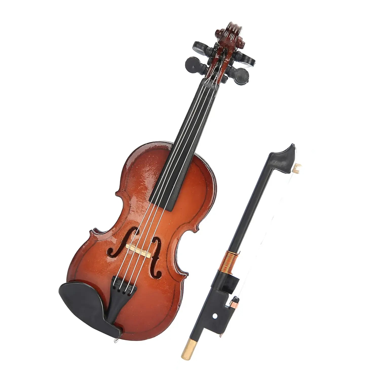 Mini Violin Model with Stand Basswood Wooden Musical Instrument Home Decor for Musicians Music Lovers Display Decoration