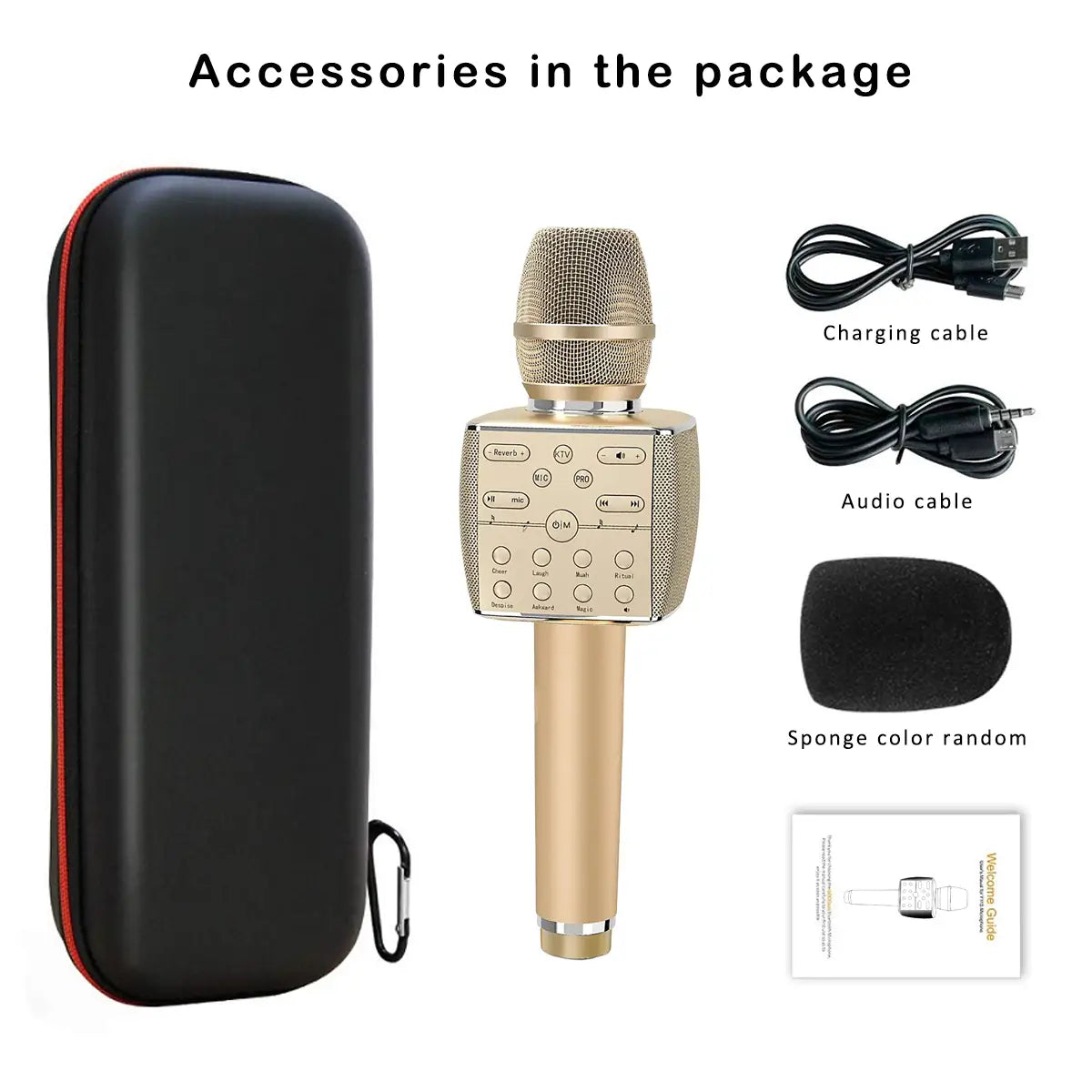 Karaoke Microphone Bluetooth Wireless Professional Dynamic Mic Portable Singing Machine for Home KTV Party Adult/Kid Gift