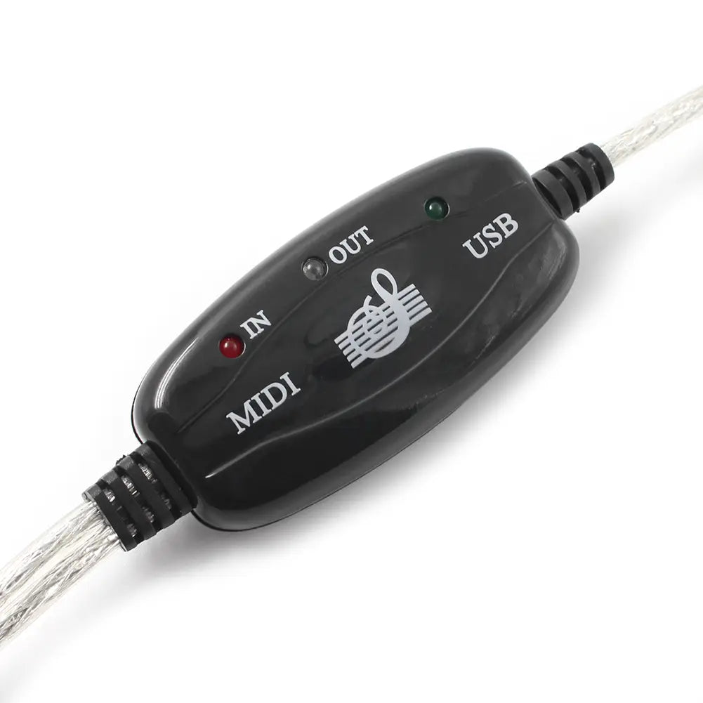USB IN-OUT MIDI Adapter Cable Set Keyboard Converter Cord PC to Music Electronic Lightweight Portable Music Elements