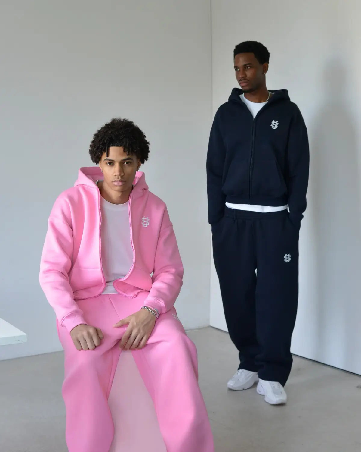 Embroidered sweatpants two-piece set Y2K clothing men’s hip-hop oversized sweatpants casual zipper hoodie