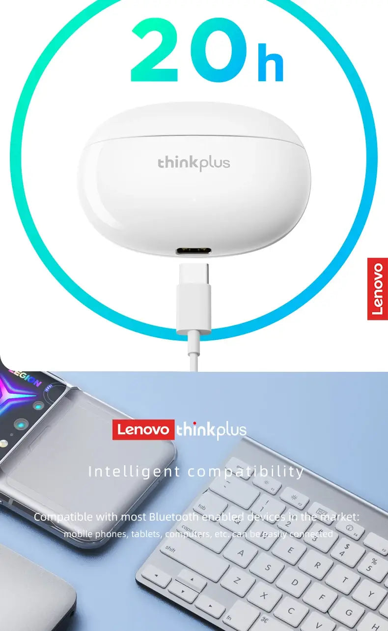 Lenovo XT88 Wireless Bluetooth Earbuds Hifi Music Earphone With Microphone Headphone Sport Waterproof Headset 2022 New