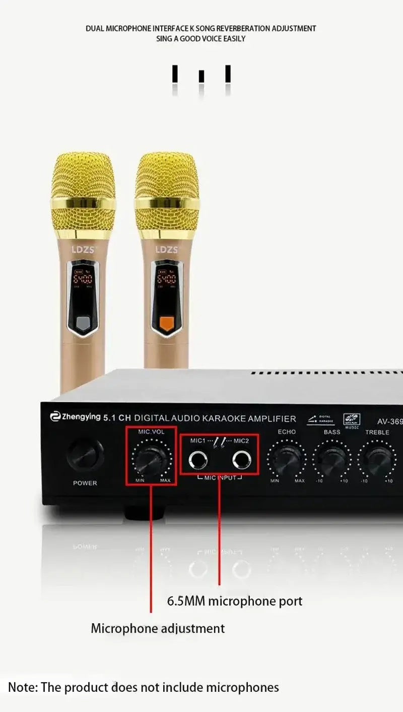 6 Channel Bluetooth 5.1 Sound Speaker AMP,Stereo Audio Amplifier Receiver,Home Theater Audio Stereo System Components