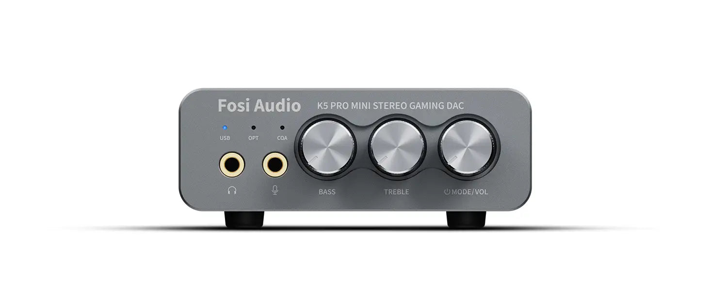 Fosi Audio K5 PRO Gaming USB DAC With Microphone Headphone Amplifier Desktop Mini Audio DAC Amp For PS5 PC