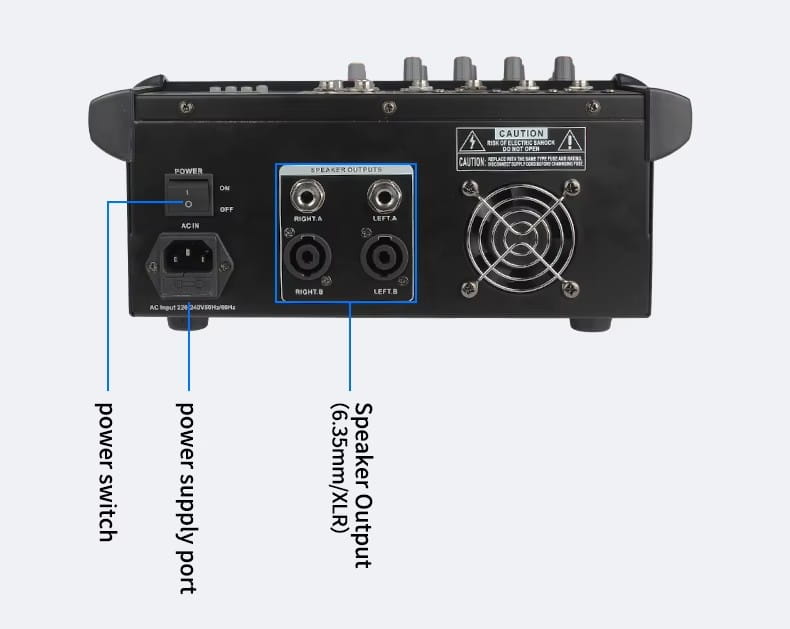 DJ Audio Mixer Amplifier 4 Channel 500w Stage Equipment Computer Digital Mixer Mobile Bluetooth DJ Mixer for PC Performance
